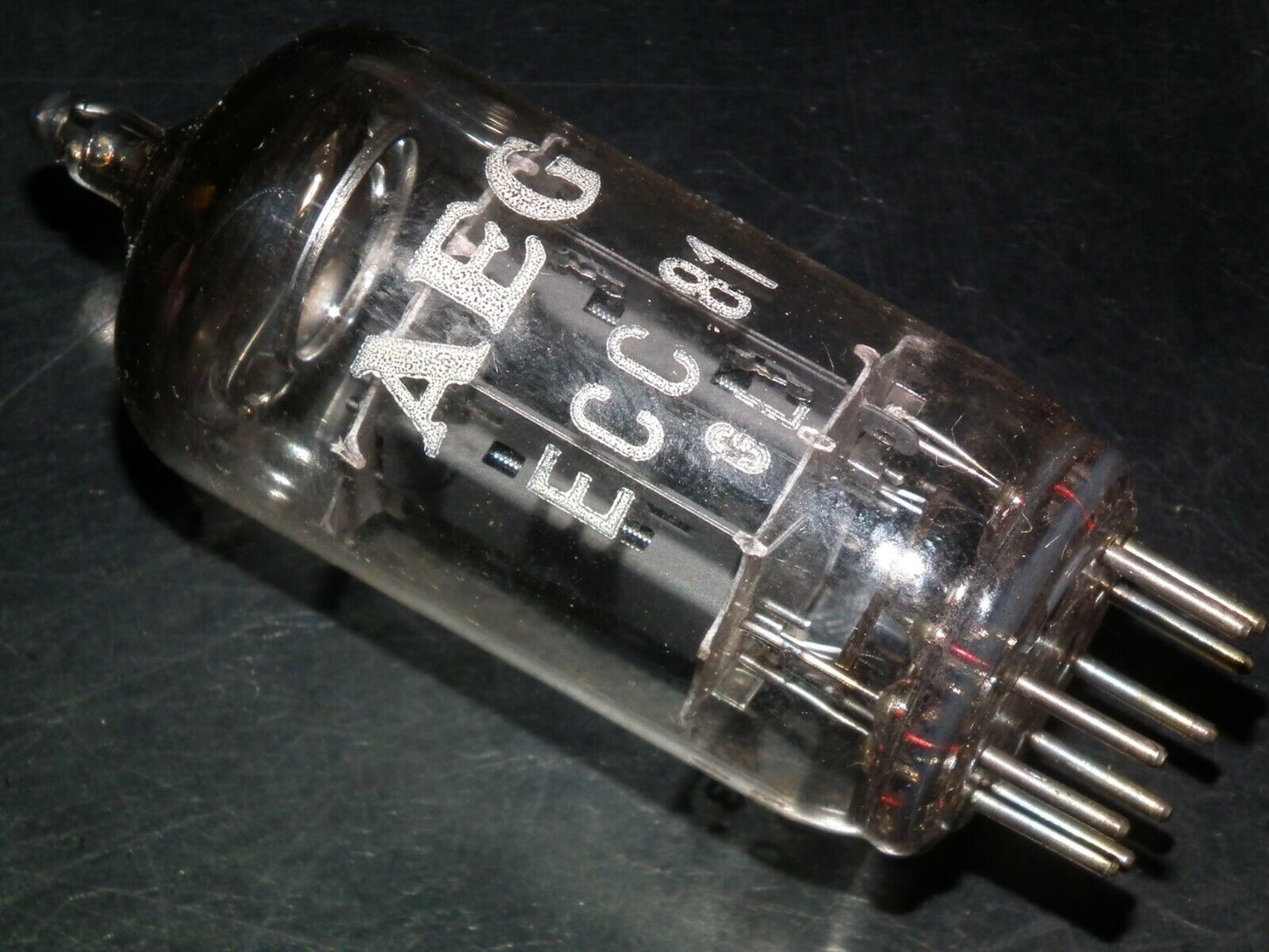 ECC81 12AT7 AEG Germany NOS NIB Telefunken smooth plates 17mm made by EI