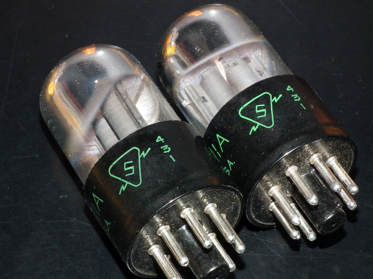 Platinum Matched Pair Sylvania 6SL7GT NOS NIB Chrome Tops Short Bulb Used 135%