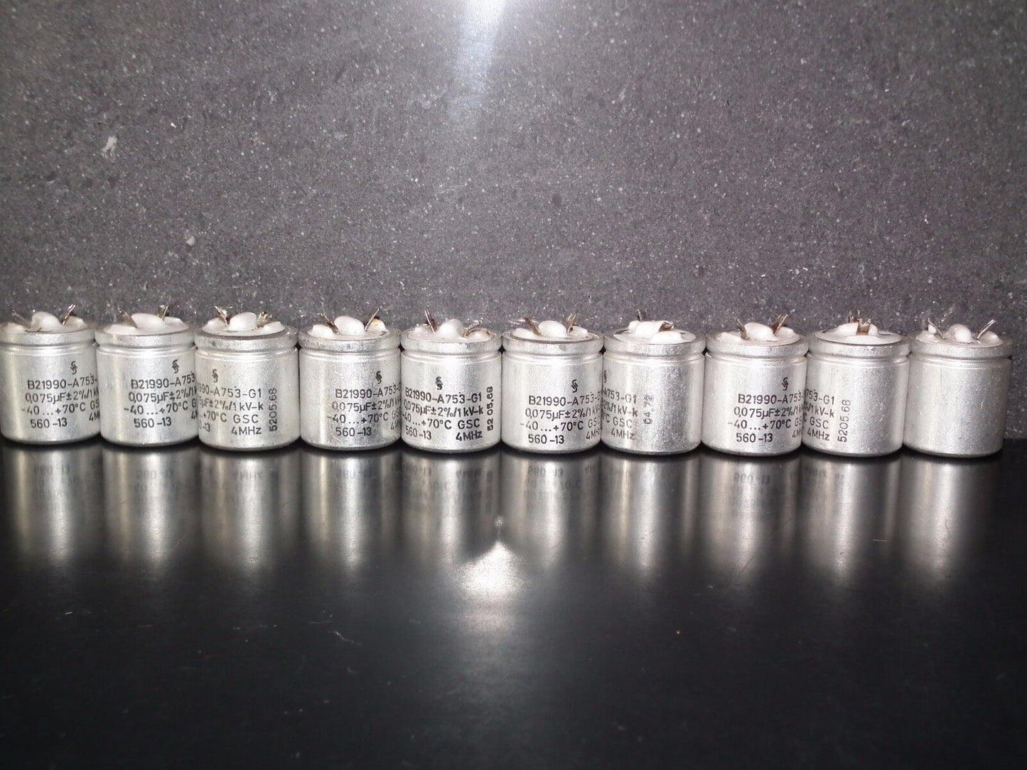 Two vintage Sikatrop Capacitors 0.075mfd / 1KV Siemens Klangfilm Hi End 75nF 1KV