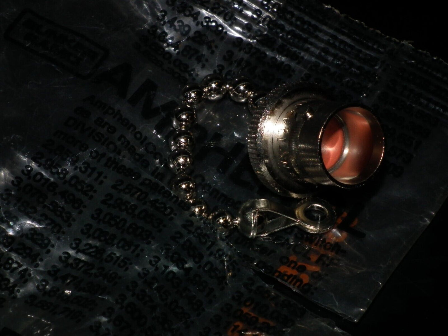 Amphenol MX-1143/U vintage N End Male Dust Cap + Chain NOS New Old Stock
