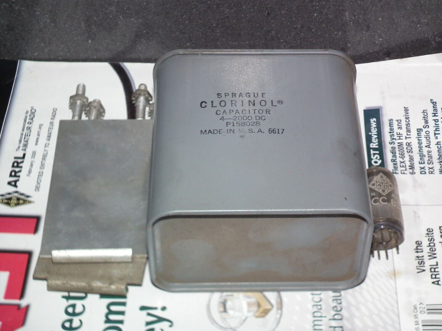 One vintage Sprague PIO capacitor 4uF 2000V DIY tube audio 2mfd 2KV CLORINOL!