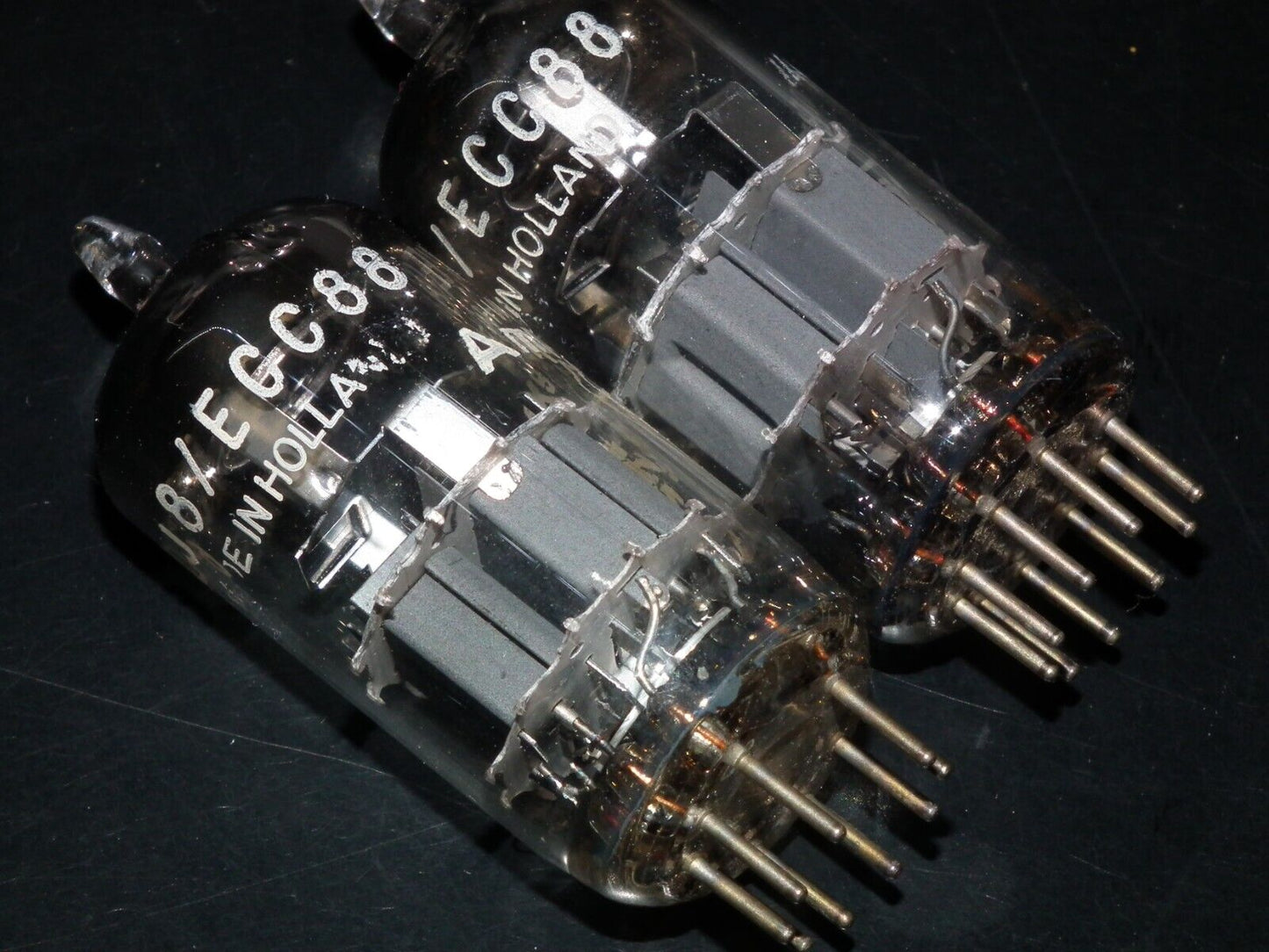 6DJ8 ECC88 Amperex Holland Matched Pair Used Tested 125% Dual Stage Getter