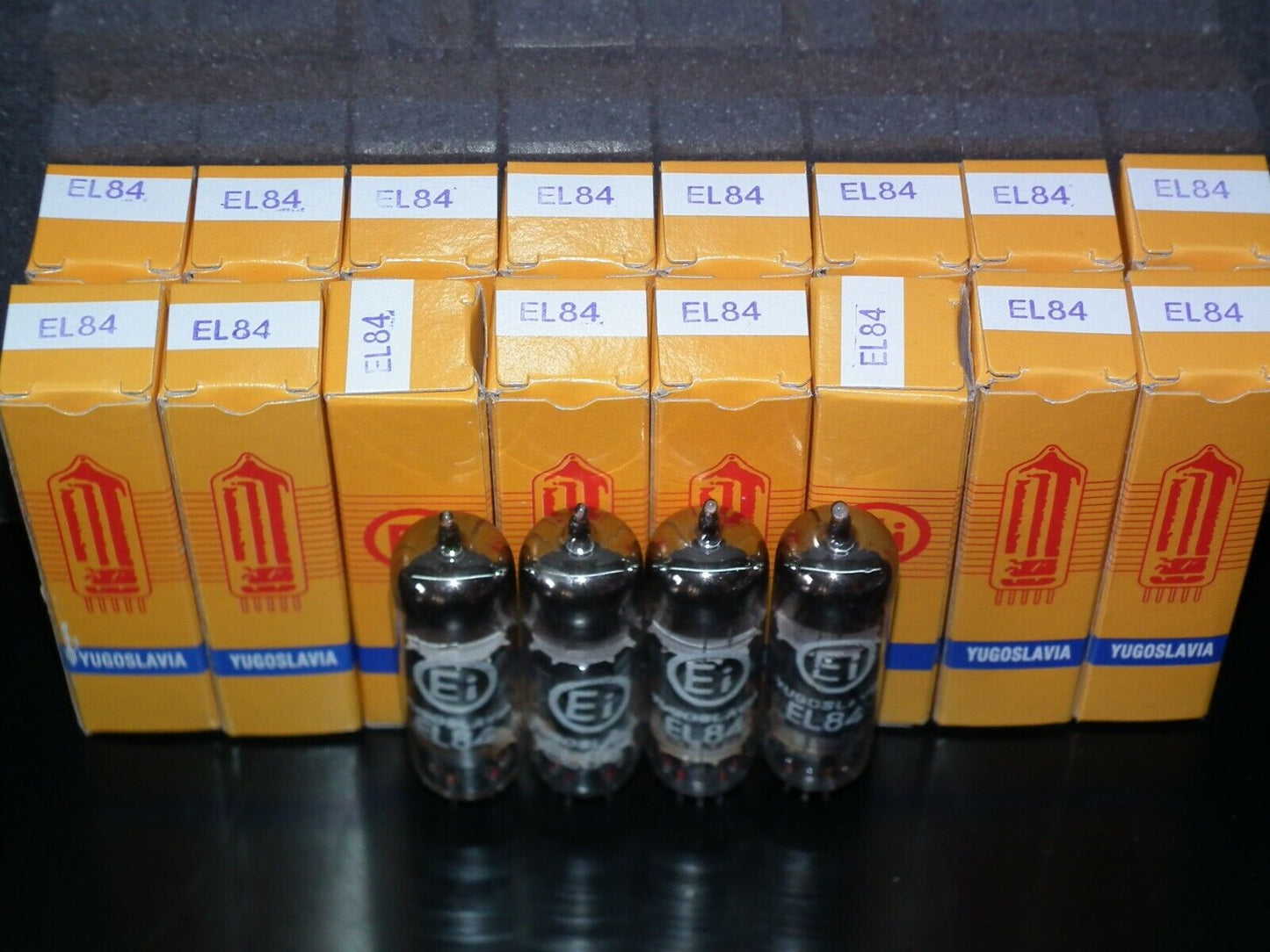 EL84 6BQ5 Tungsram Hungary - NOS platinum matched quad from 70s NOS NIB EI Boxes