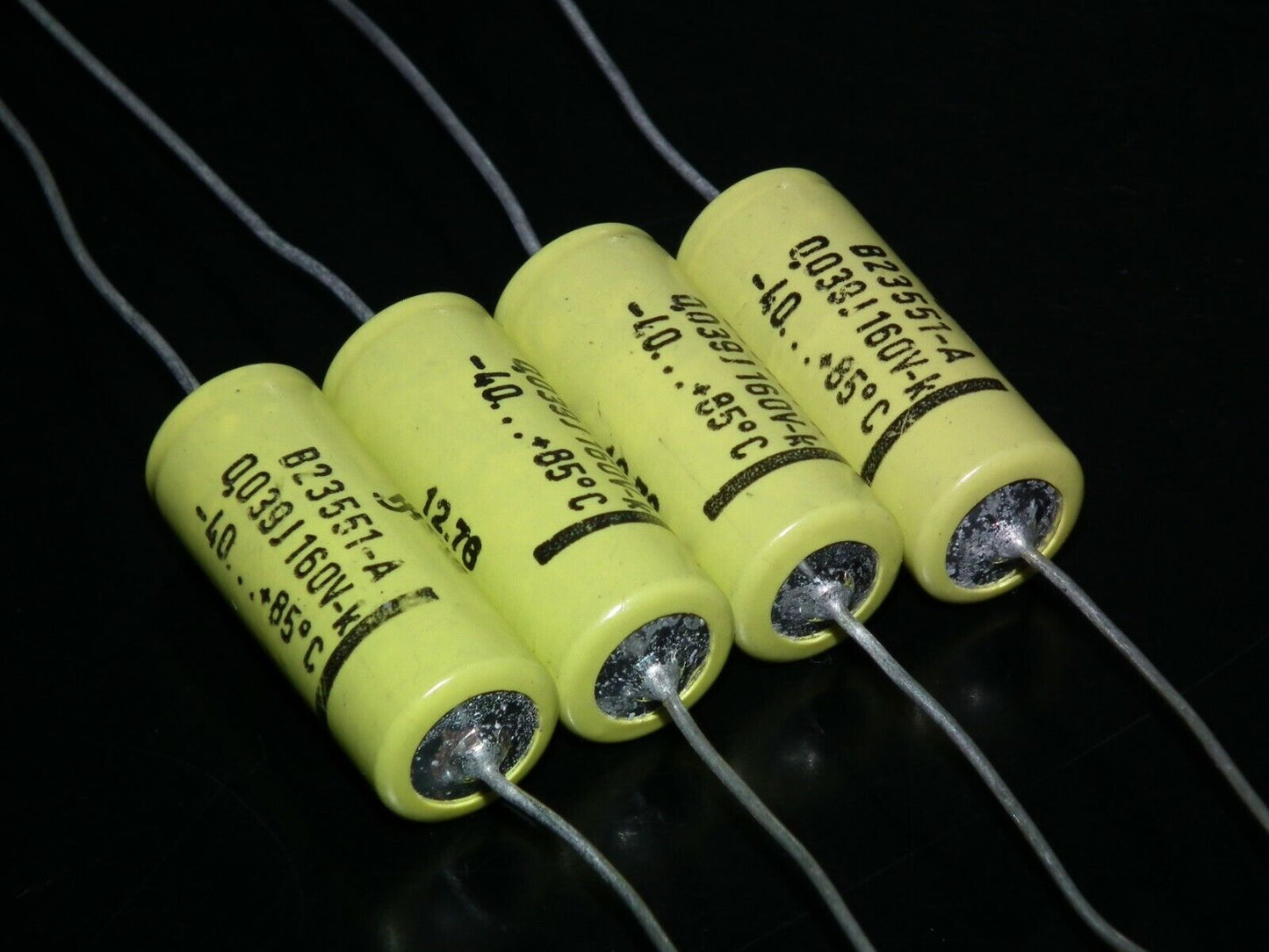 Four 4 NOS vintage Siemens MKL Capacitors 39nF 160V Klangfilm West Germany 70s