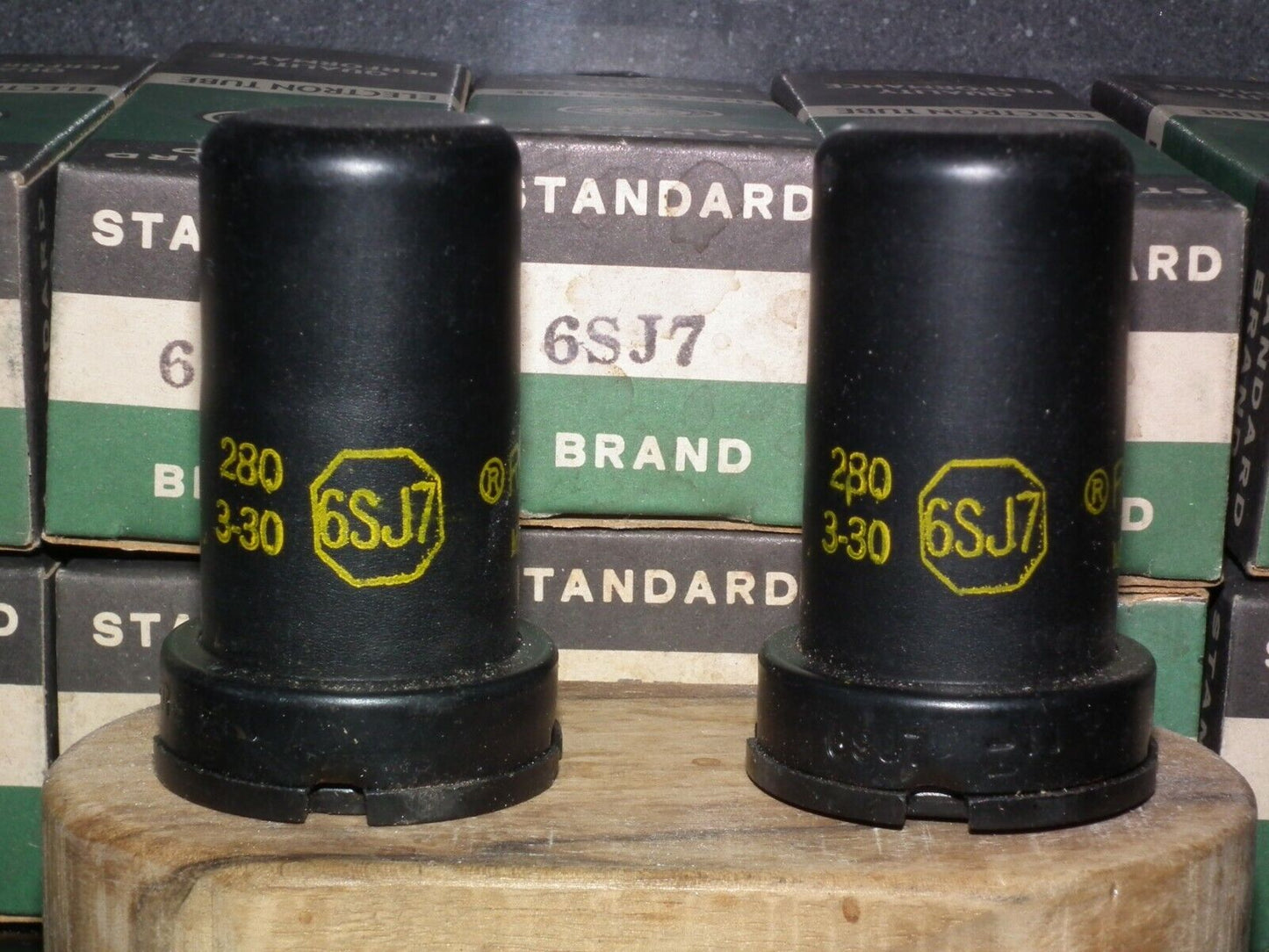 Matched Pair Raytheon 6SJ7 NOS NIB