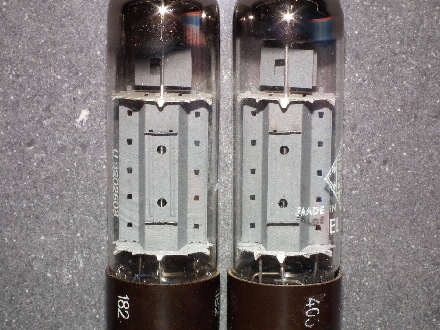 EL34 Telefunken OO Getter Brown Base NOS NIB Platinum Matched Pair Ulm W.Germany