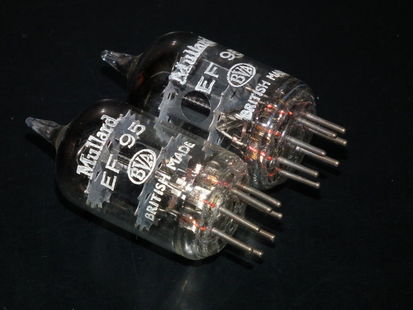 Matched Pair EF95 5654 6AK5W Mullard WHYTELEAFE Square Getter NOS Made in UK