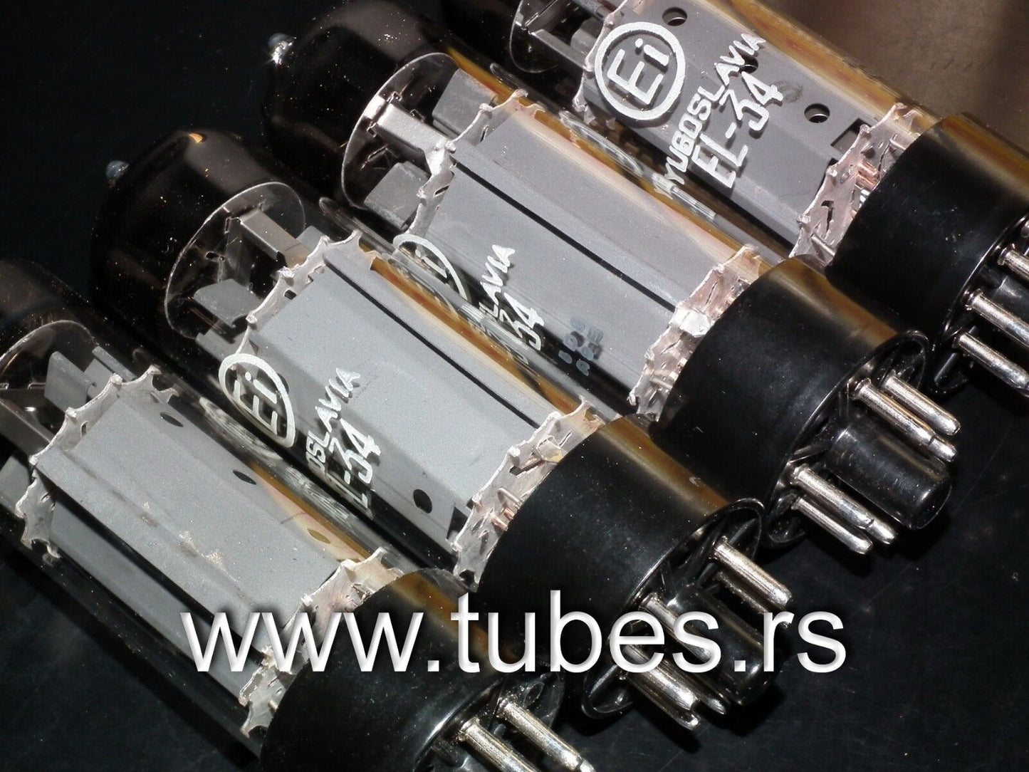 EL34 6CA7 EI Yugoslavia NOS NIB Platinum Matched Quad Philips dual OO getter