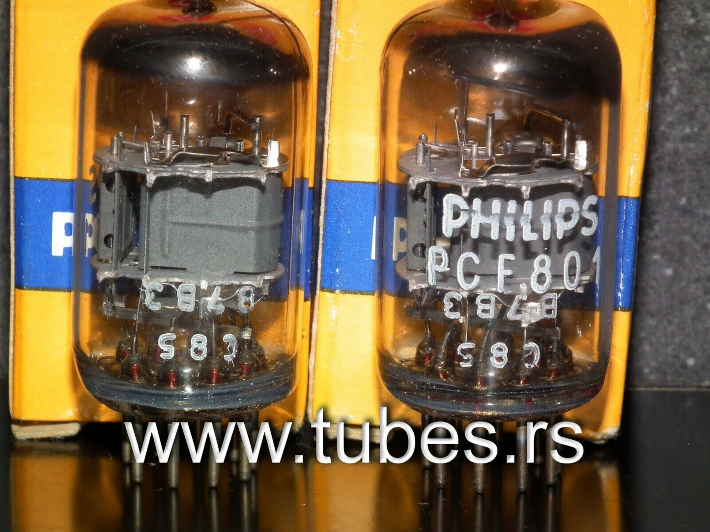 Platinum matched pair PCF801 Philips Mullard Blackburn NOS NIB 1967