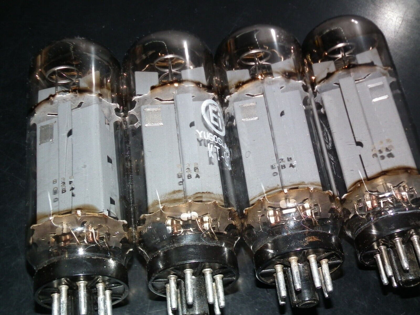 KT90 EI Yugoslavia Platinum Matched Quad dual OO getter used tested 80-85%
