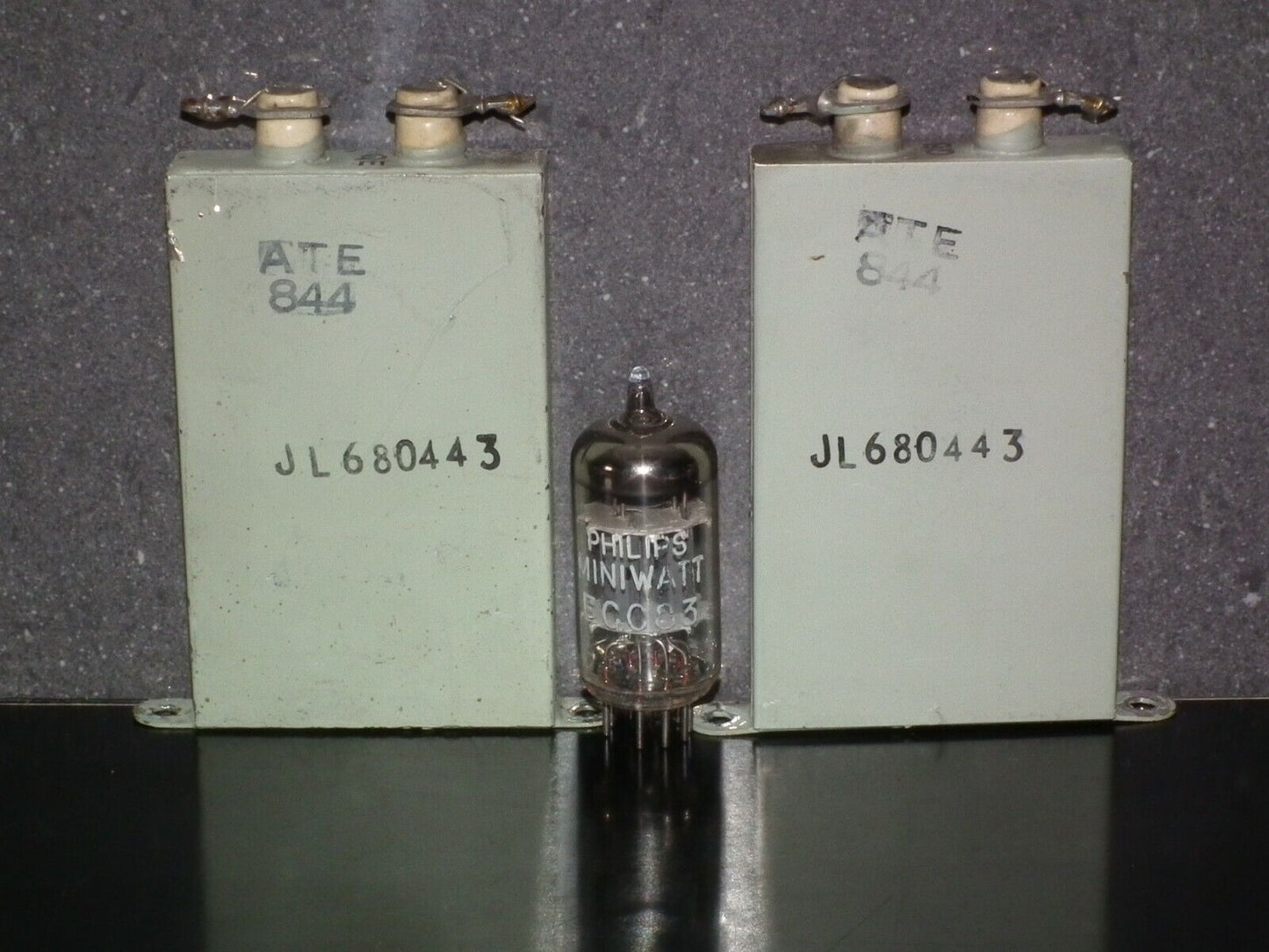 Two vintage RARE PIO capacitors 1uF / 350V DC tube audio 1mfd 350VDC