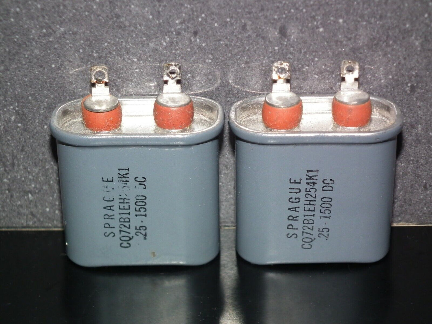 Two SPRAGUE PIO Capacitors 0.25u 1.5KV CQ72B1EH254K1 0.25mfd 1500V Used Tested