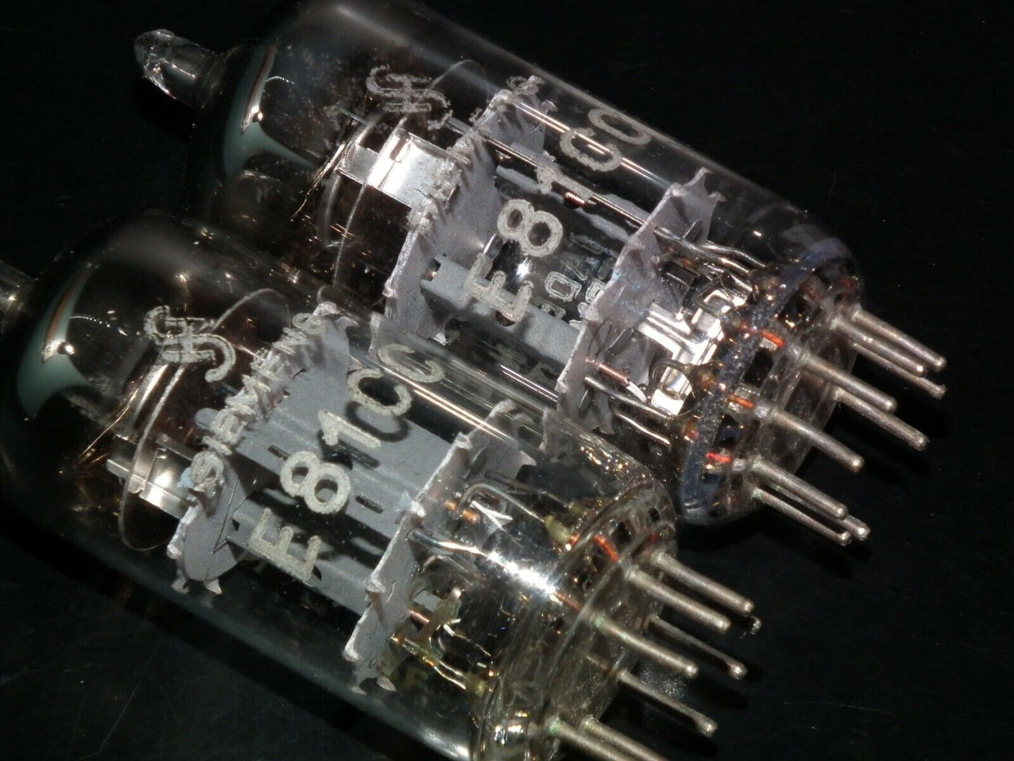 Siemens E81CC ECC801S 6201 ECC81 Matched pair triple mica W. Germany USED TESTED