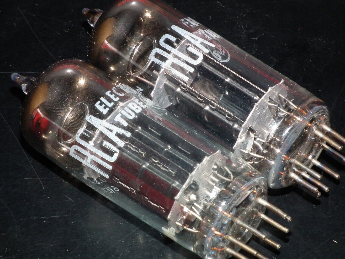 Platinum Matched pair 6350 RCA NOS NIB Rare Black Anodes Carbonized Nickel 1961