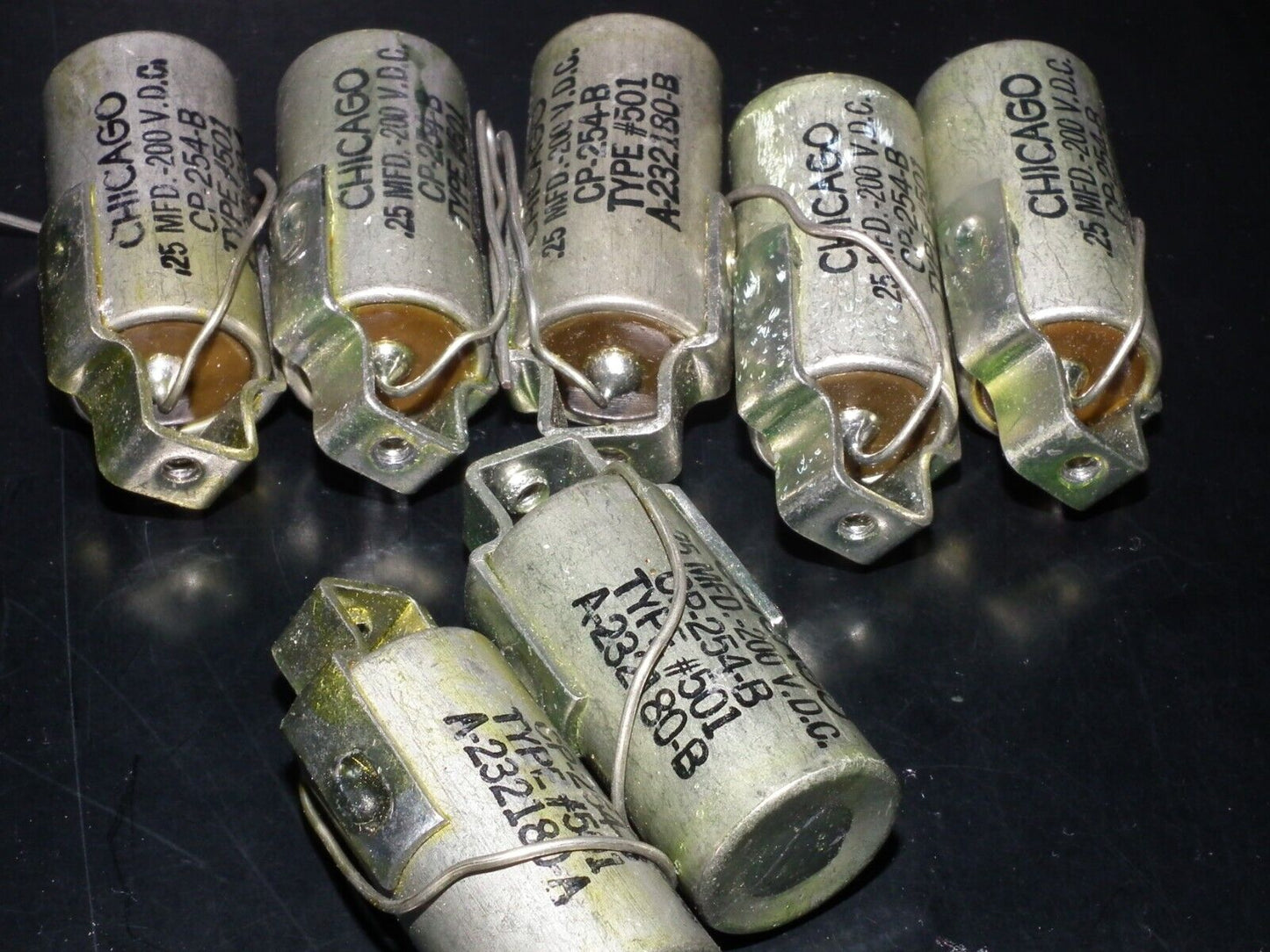 Two Vintage NOS Sprague PIO Capacitors 0.25uF 200V 250nF Paper In Oil