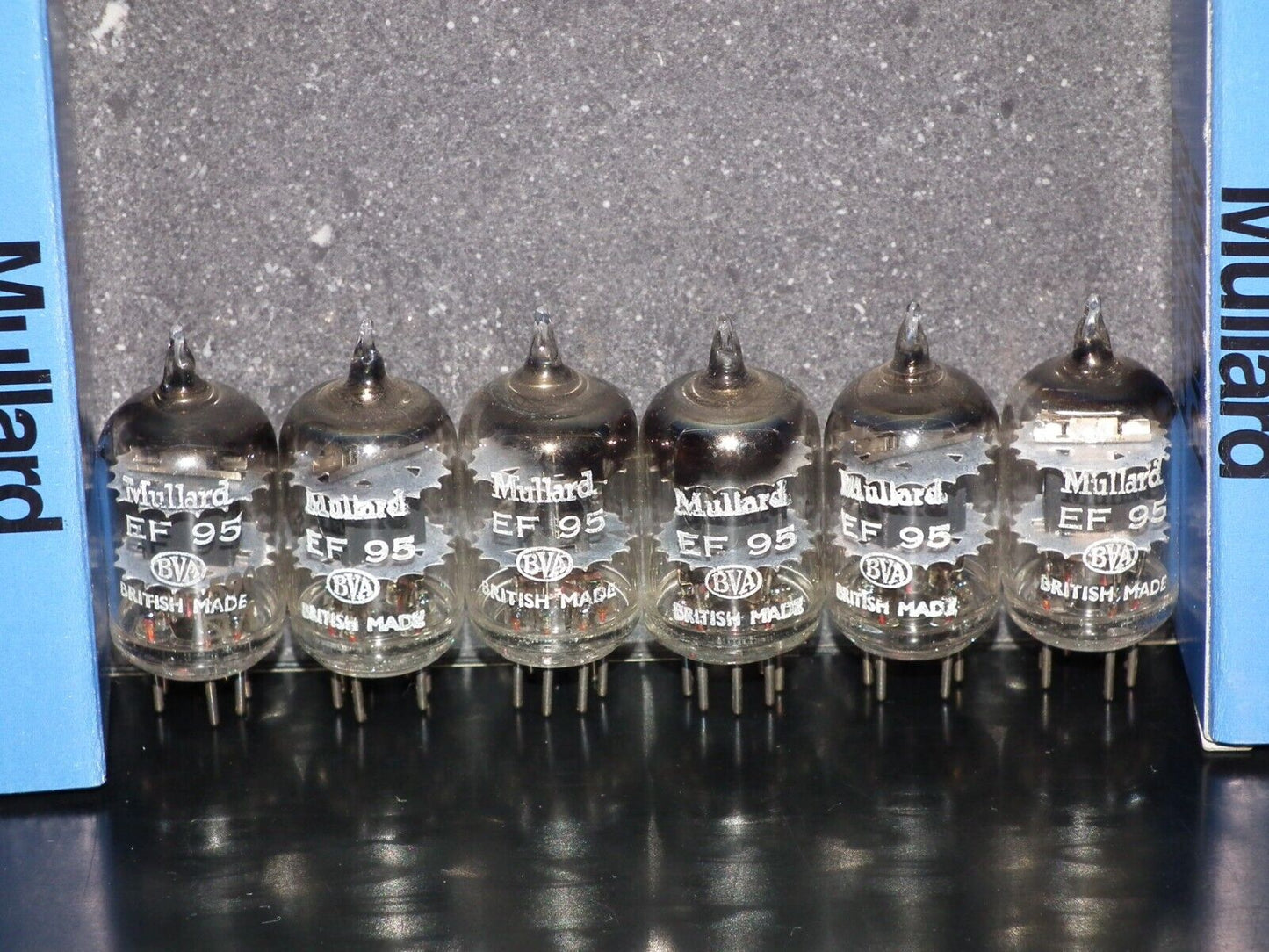 Matched Pair EF95 5654 6AK5W Mullard WHYTELEAFE Square Getter NOS Made in UK