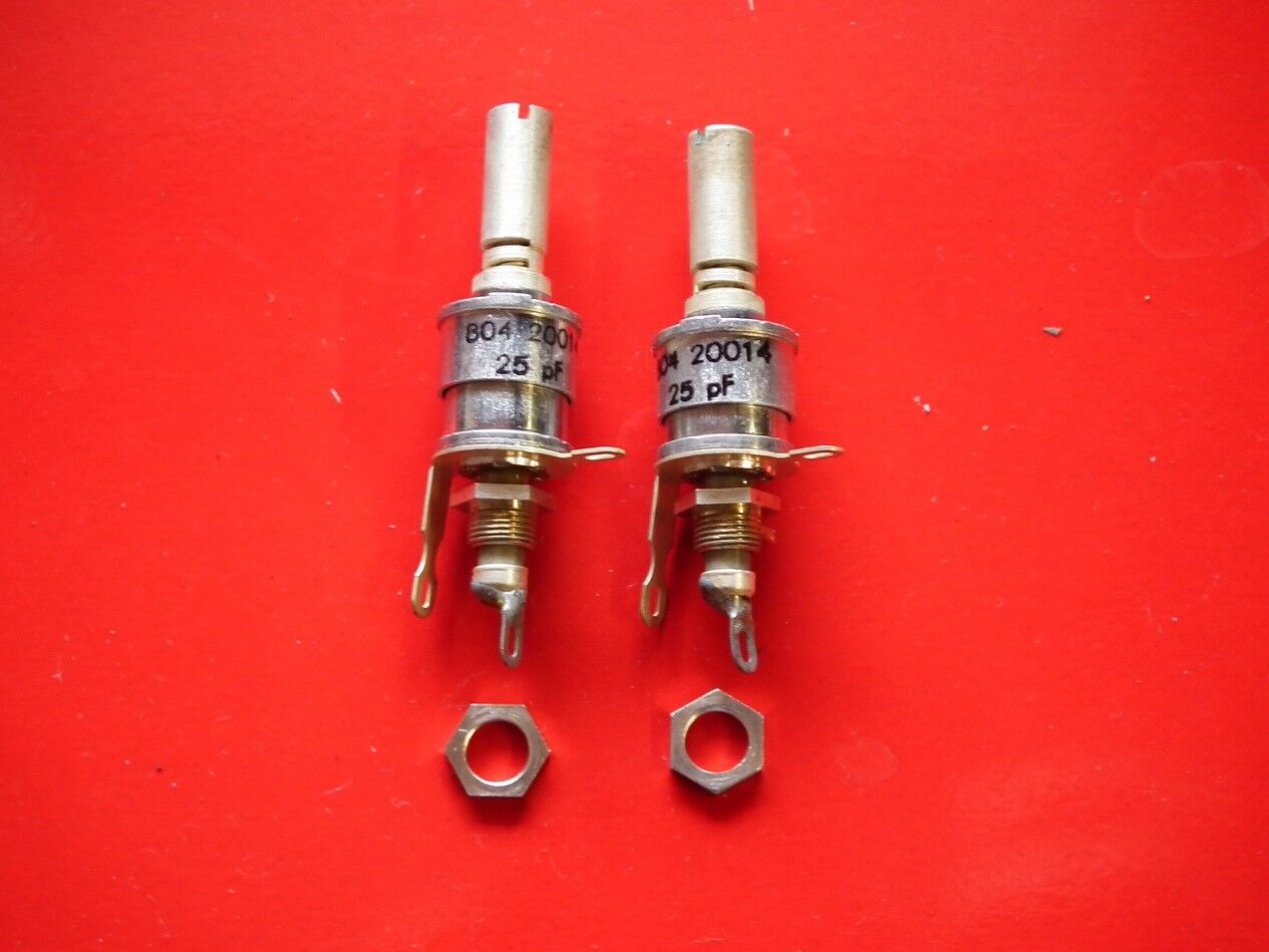 Two variable capacitors 25pF NOS Professional quality, chassis montage