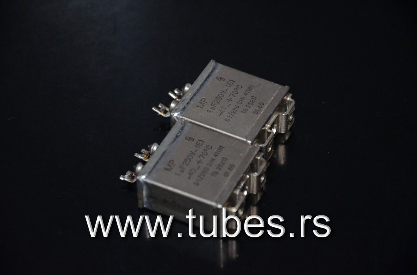 Two vintage Siemens PIO capacitors 1uF 250V Klangfilm - West Germany tube audio