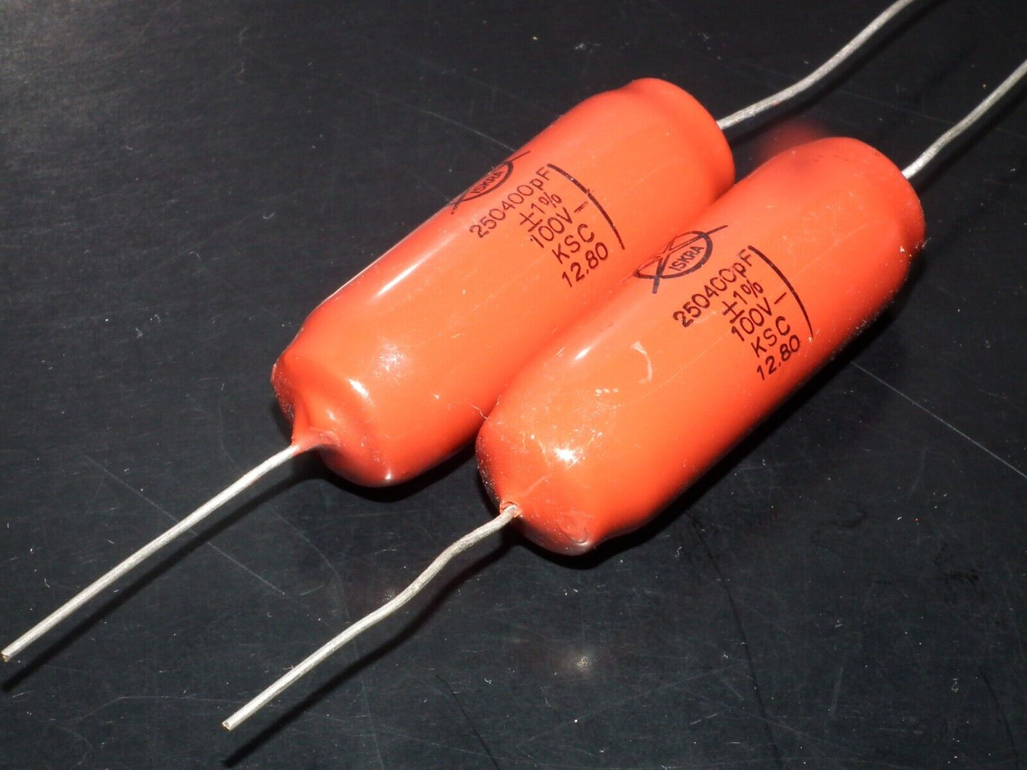 Two vintage capacitors 250400pF / 250nF / 0.25uF 100V ISKRA 1980 HI End Tube Amp