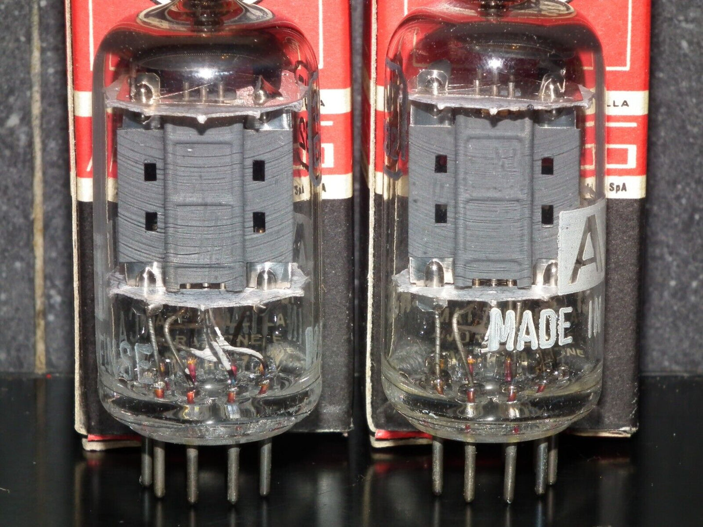 One (1 pcs) ECC82 12AU7 ATES RCA Long Anodes 17mm NOS NIB