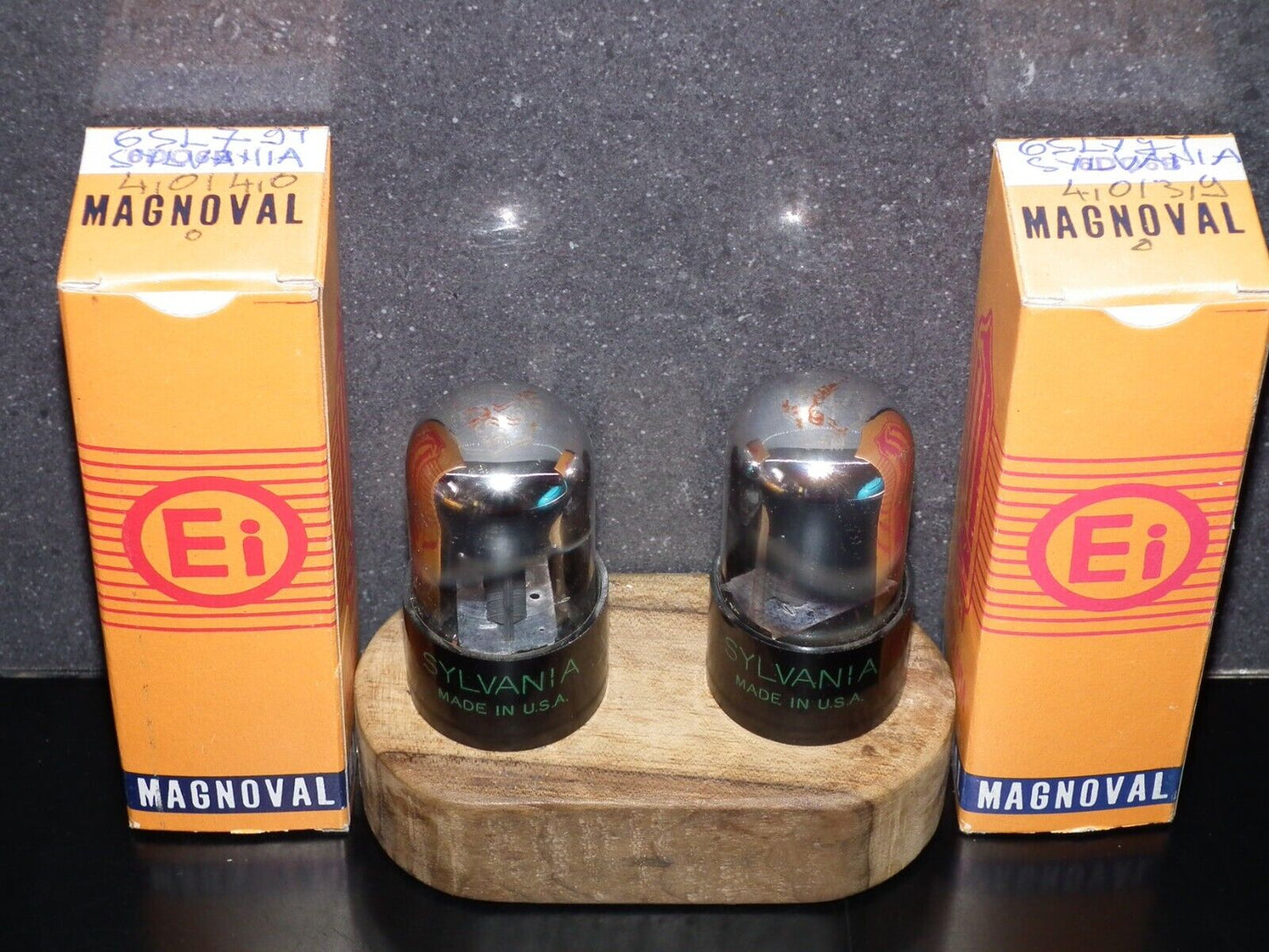 Platinum Matched Pair Sylvania 6SL7GT NOS NIB Chrome Tops Short Bulb Used 135%