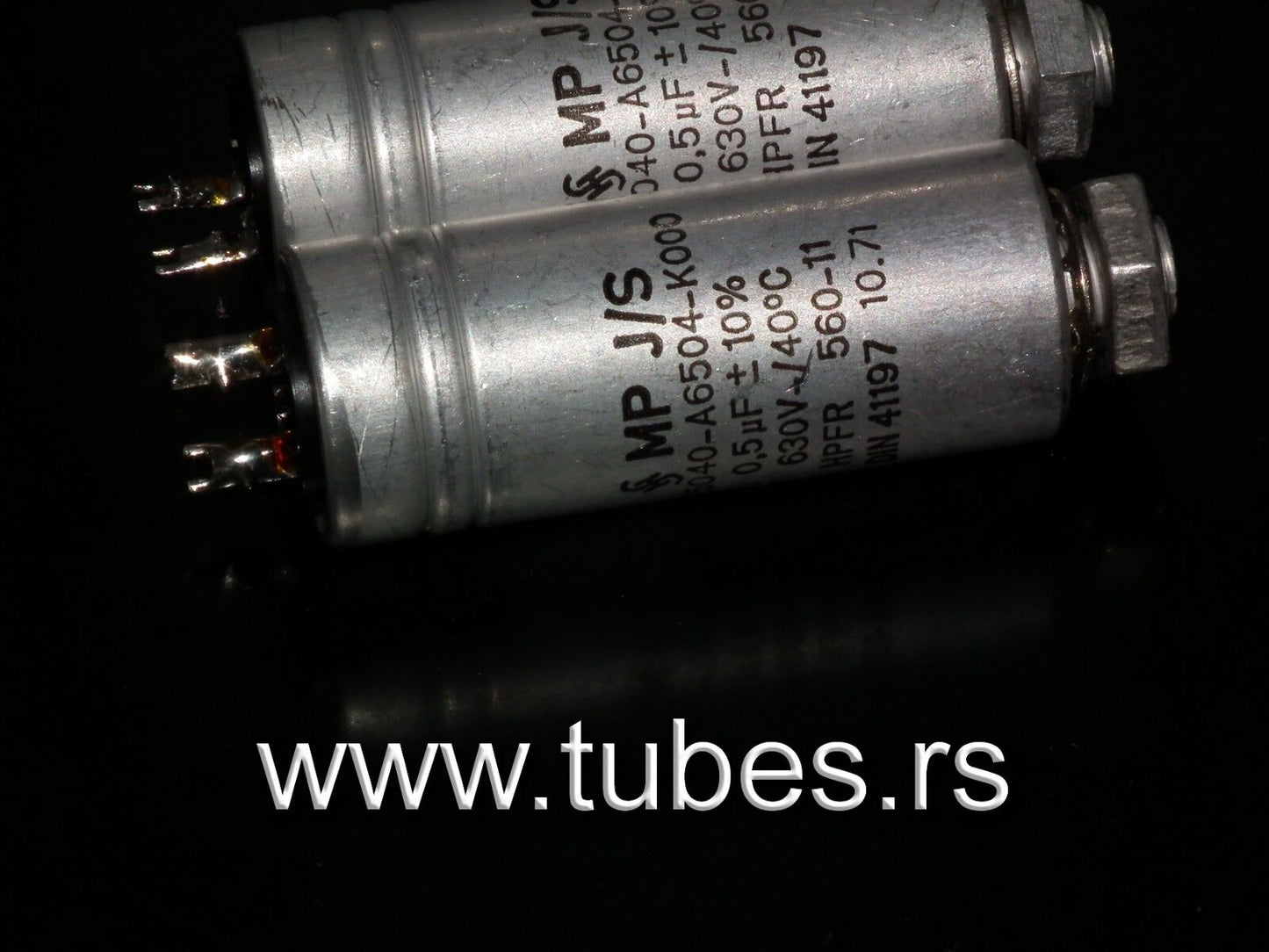 Two vintage Siemens PIO capacitors 0.5 uF / 630V Klangfilm tube audio
