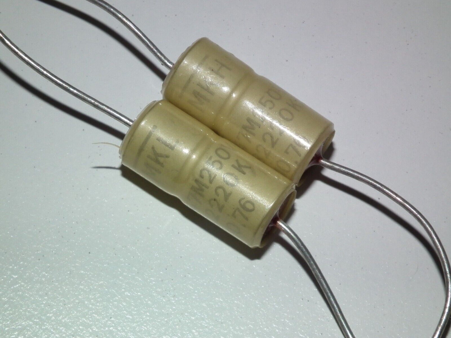 Two (2 pcs) Vintage NOS Capacitors Siemens MKL 0.047u 250V Klangfilm Audio 47nF