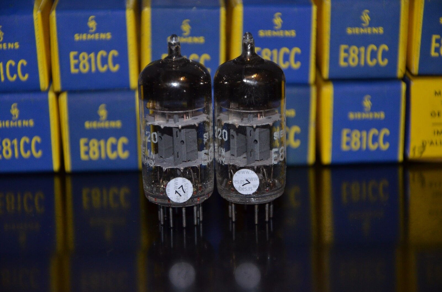 Siemens & Halske E81CC ECC801S 6201 ECC81 Matched pair triple mica West Germany