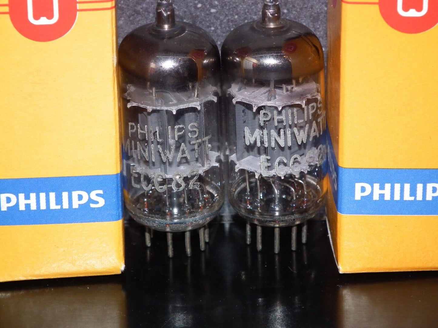Pair (2pcs) ECC82 12AU7 Philips Heerlen Delta codes Used tested 85% of NOS Value