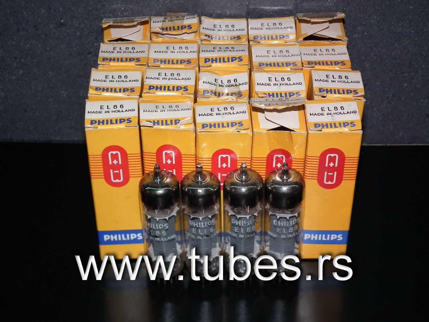Platinum matched quad EL86 6CW5 Philips Mazda NOS NIB tube audio pentode
