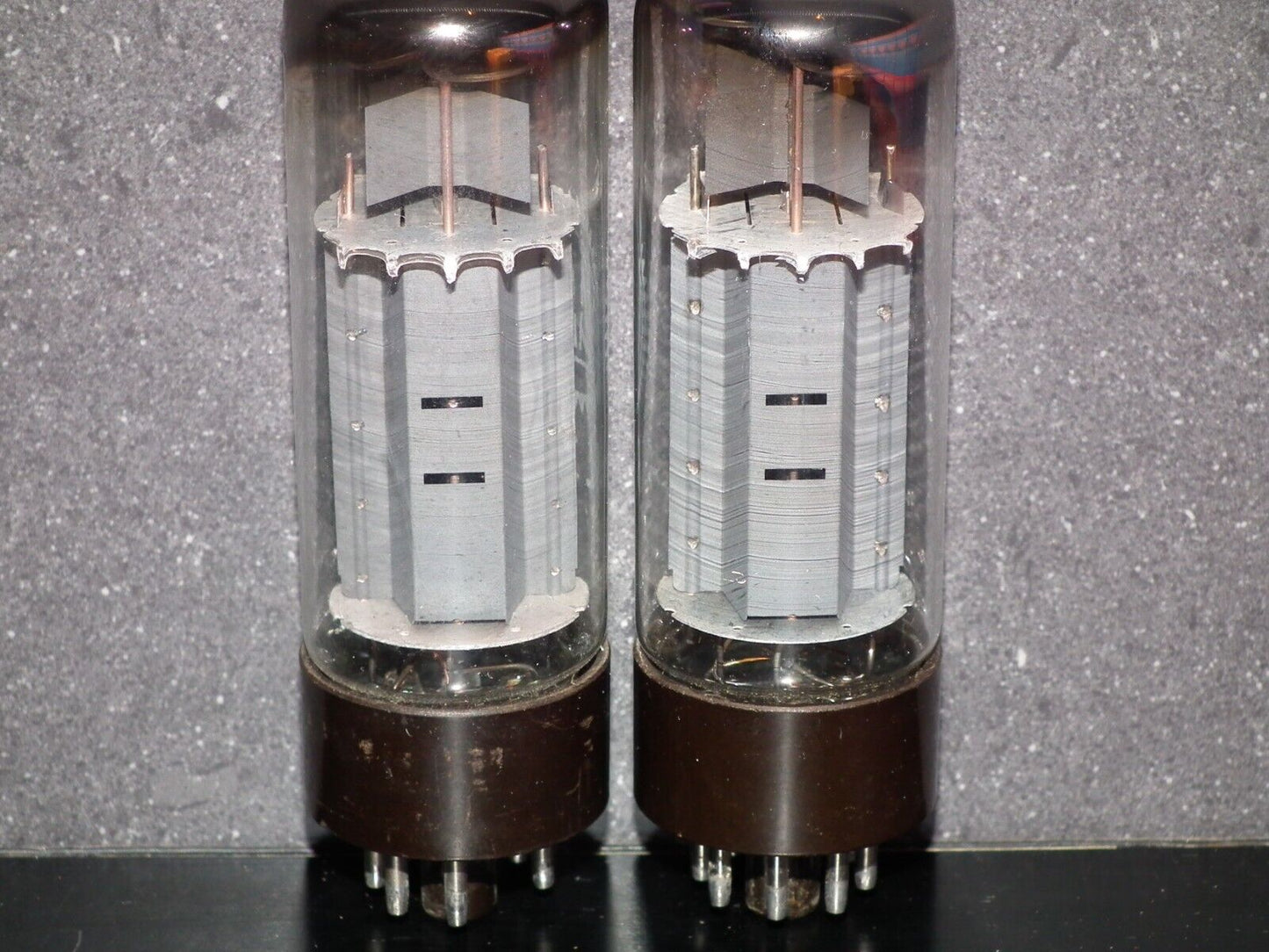 EL34 6CA7 Mullard Xf2 OO Getter Welded Anodes Platinum Matched Pair Tested 75%
