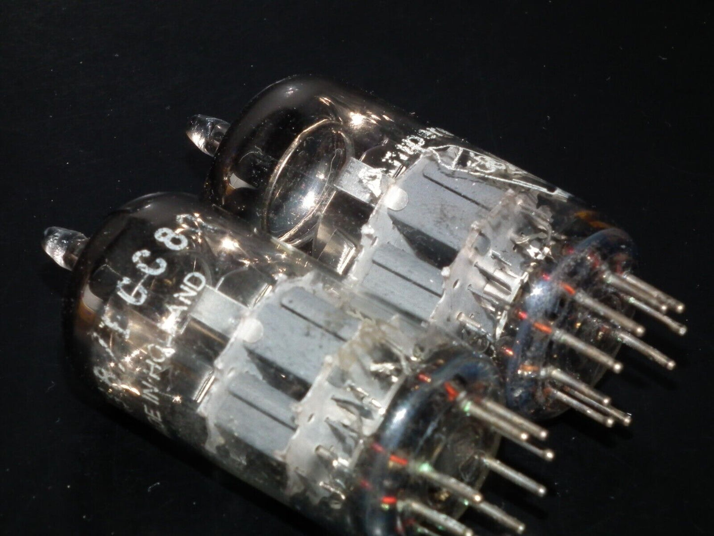 Platinum Matched Pair ECC88 Amperex Bugle Boy tested NOS Balanced sections