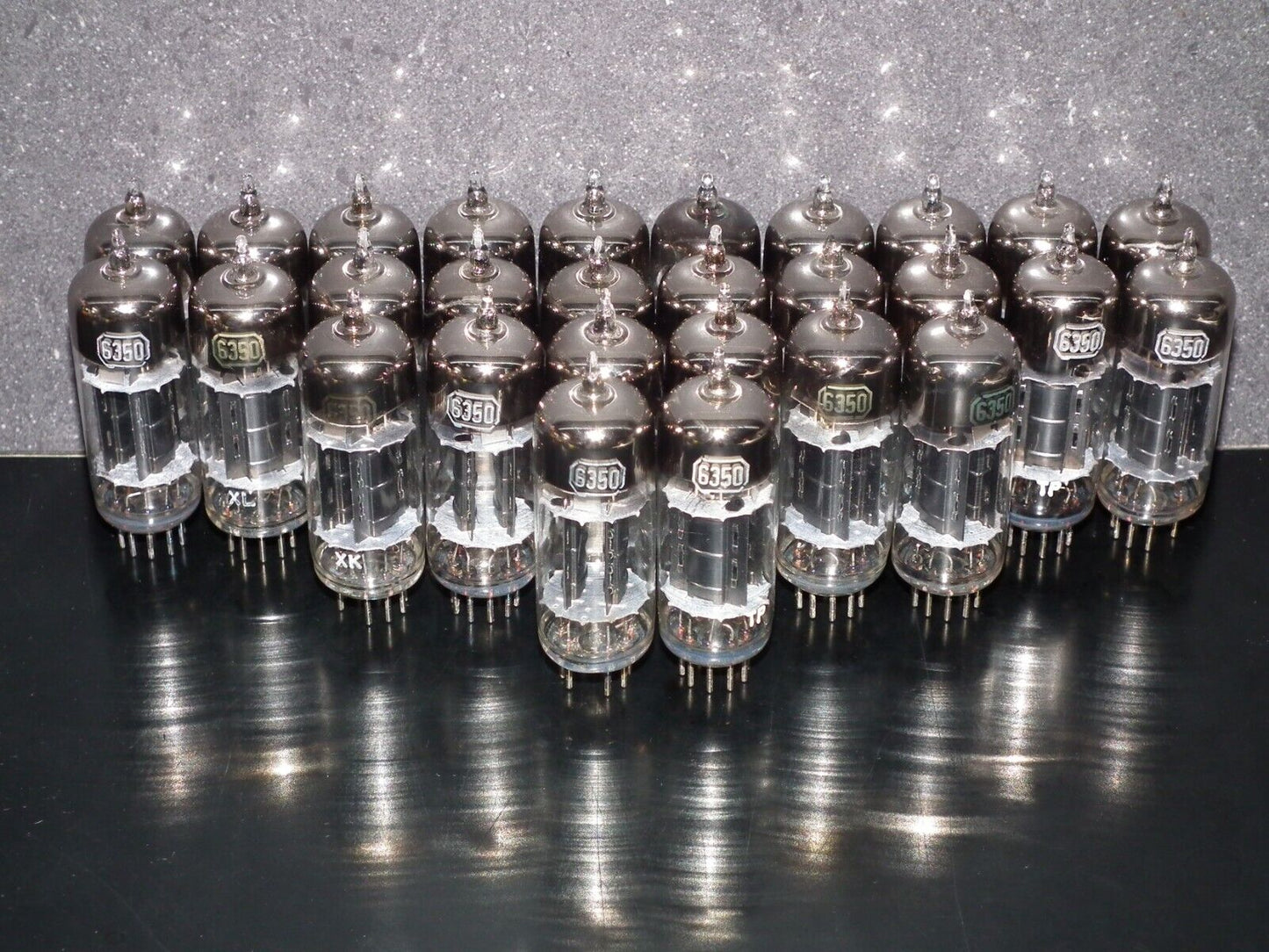 Platinum Matched pair 6350 RCA Triple Mica Black Anodes D Getter Tested NOS