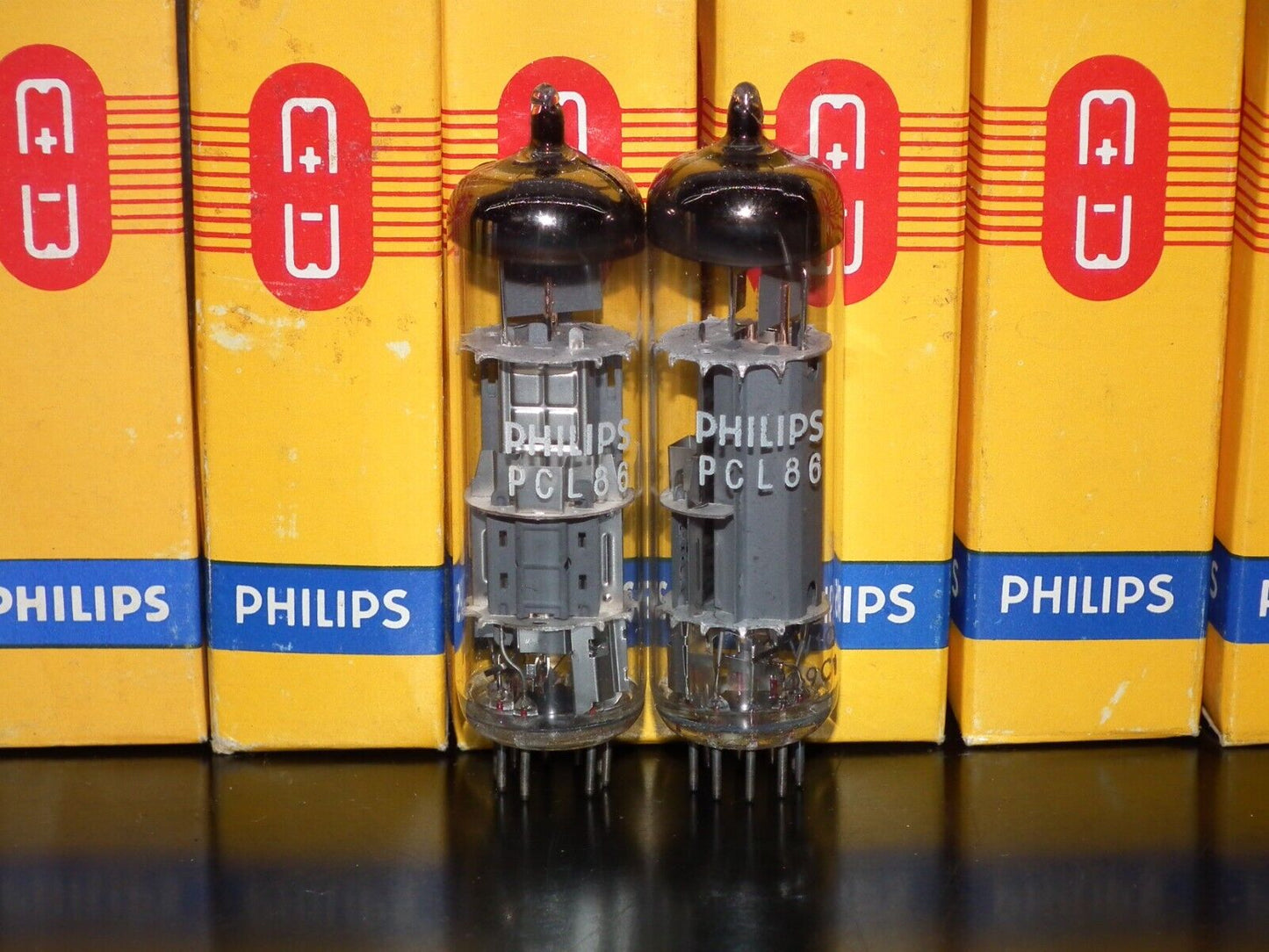 Platinum Matched Pair PCL86 14GW8 Philips NOS NIB Same codes Late 60s Holland