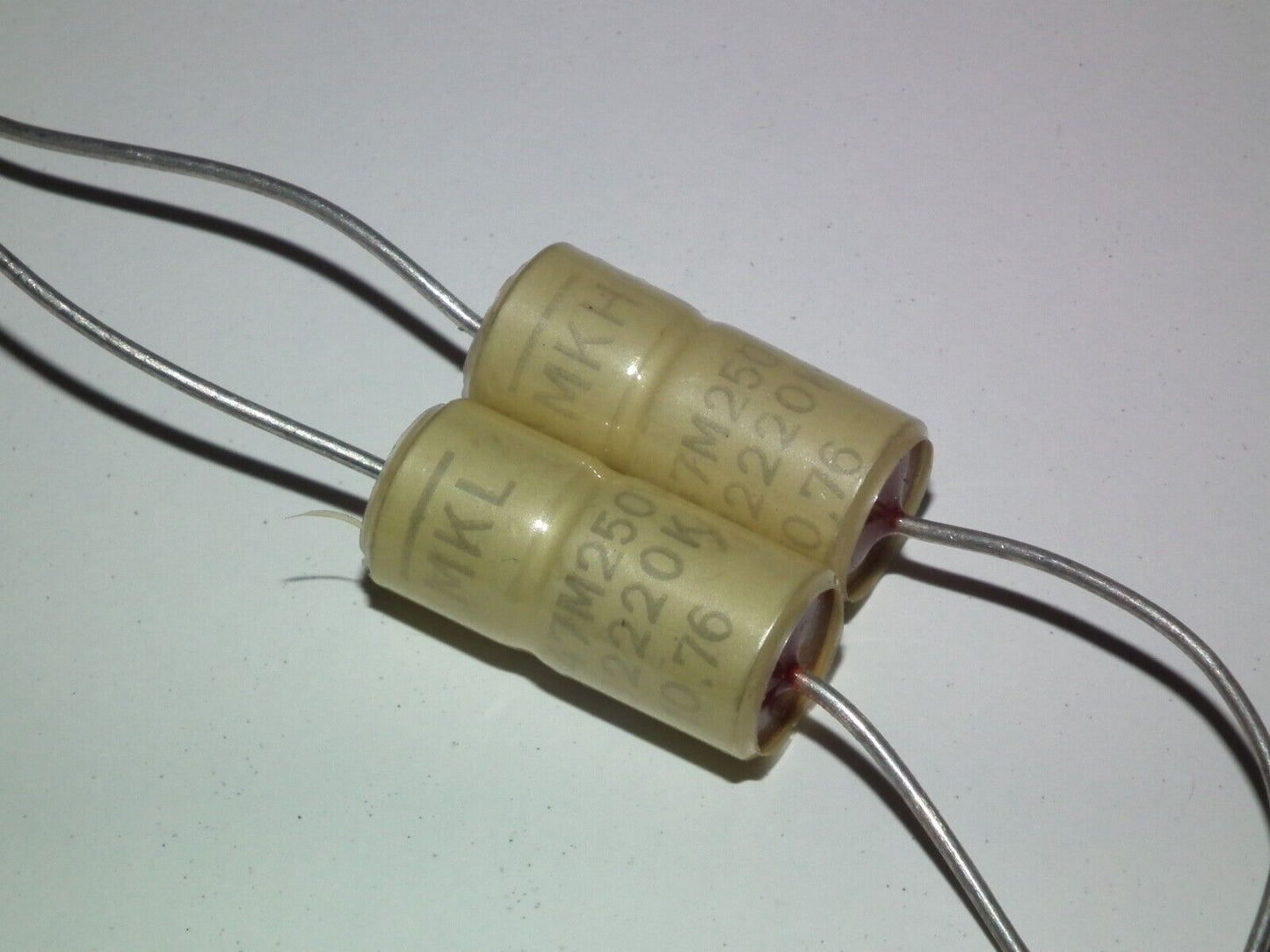 Two (2 pcs) Vintage NOS Capacitors Siemens MKL 0.047u 250V Klangfilm Audio 47nF