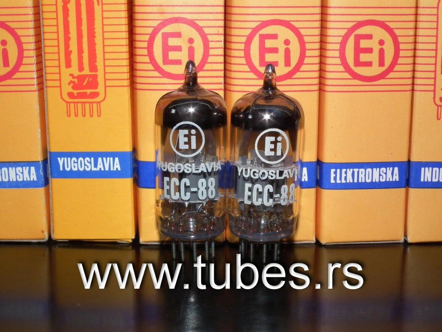 ECC88 6DJ8 EI Yugoslavia NOS Matched Pair (Philips construction A frame getter )