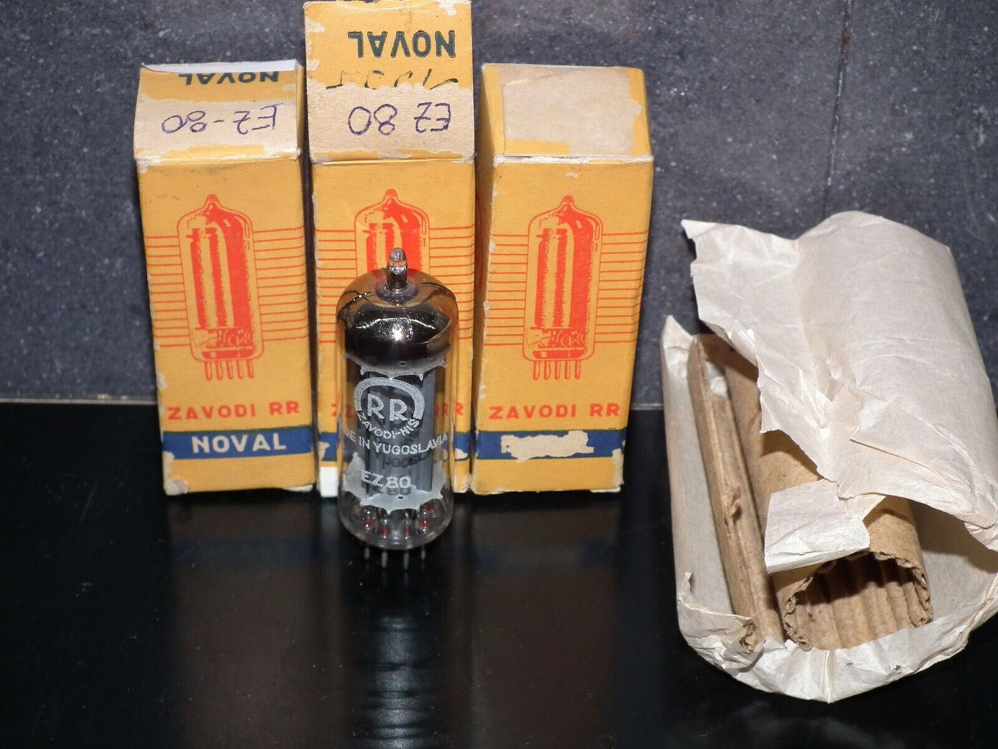 EZ80 EI Philips 6V4 NOS NIB made in Yugoslavia in late 50s RARE SQUARE GETTER