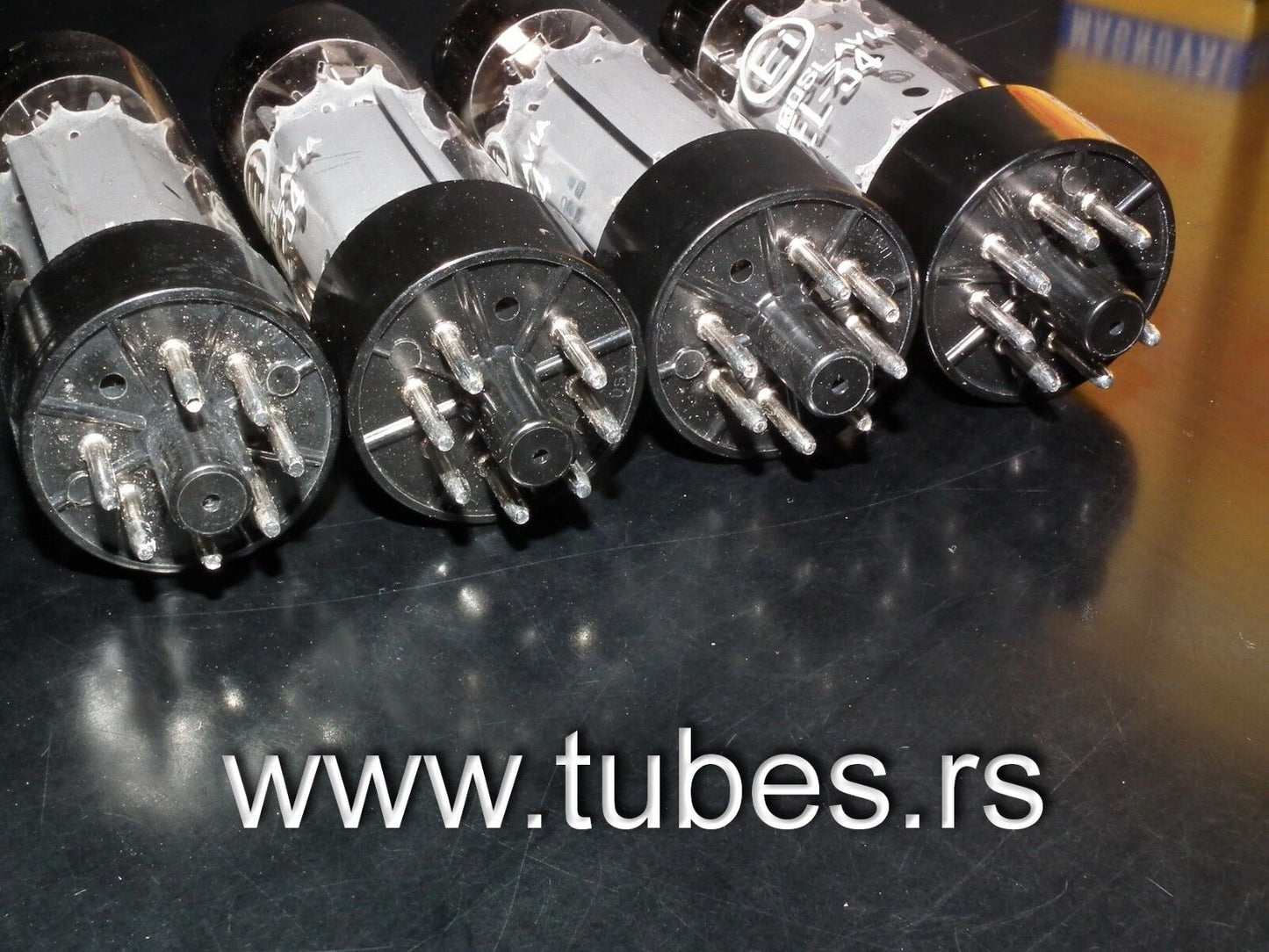 EL34 6CA7 EI Yugoslavia NOS NIB Platinum Matched Quad Philips dual OO getter