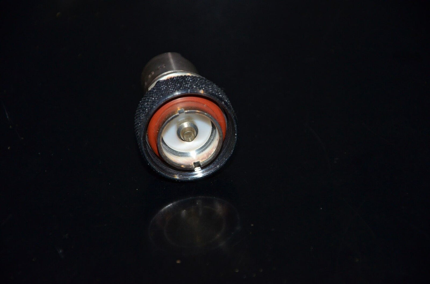 One NOS Spinner 7/16" DIN Male Silver plated coax connector made in W. Germany