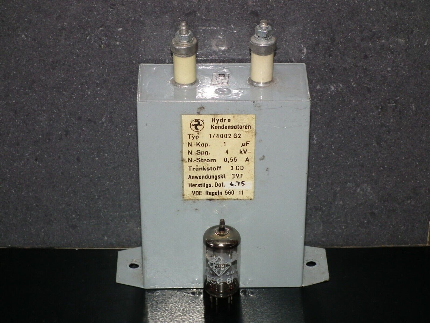 Hydra Berlin PIO capacitor 1u 4000V Made in West Germany in 1975 1mfd 4kV