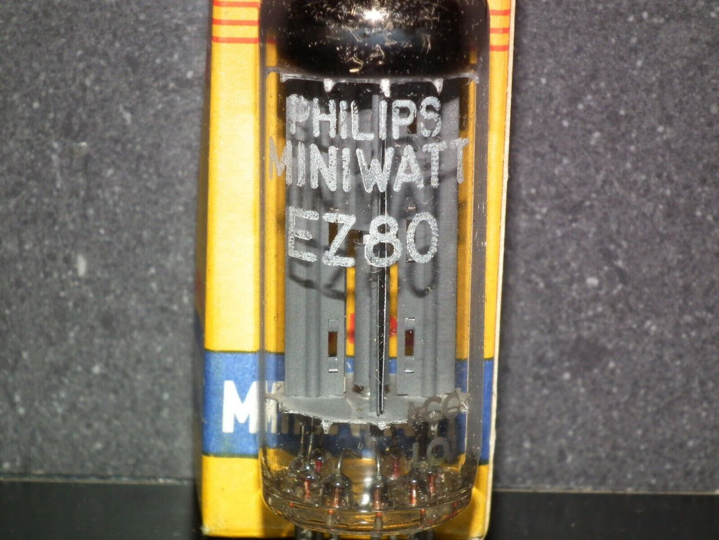 EZ80 Philips 6V4 NOS NIB RARE D Getter made by Mazda Brussels in 1960