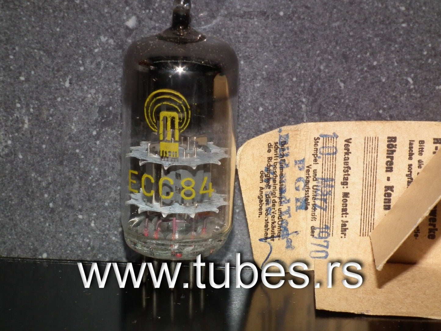 ECC84 RFT Germany NOS ring getter, Germany 60s