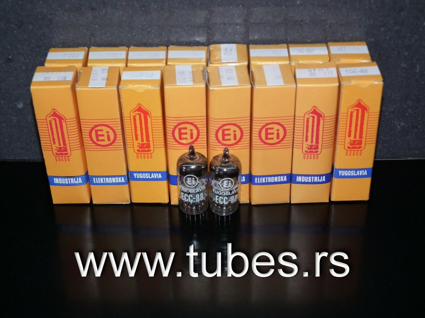 ECC88 6DJ8 EI Yugoslavia NOS Matched Pair (Philips construction A frame getter )
