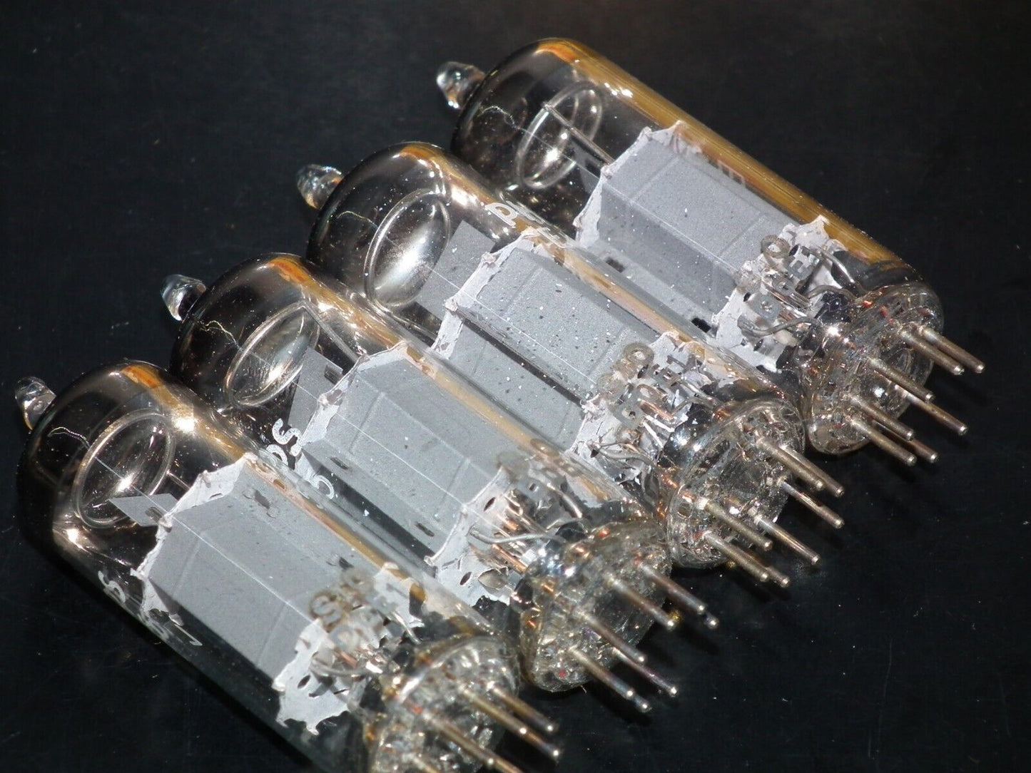 Platinum matched quad (4 tubes) EL95 6DL5 Valvo Hamburg rebranded Philips NOS