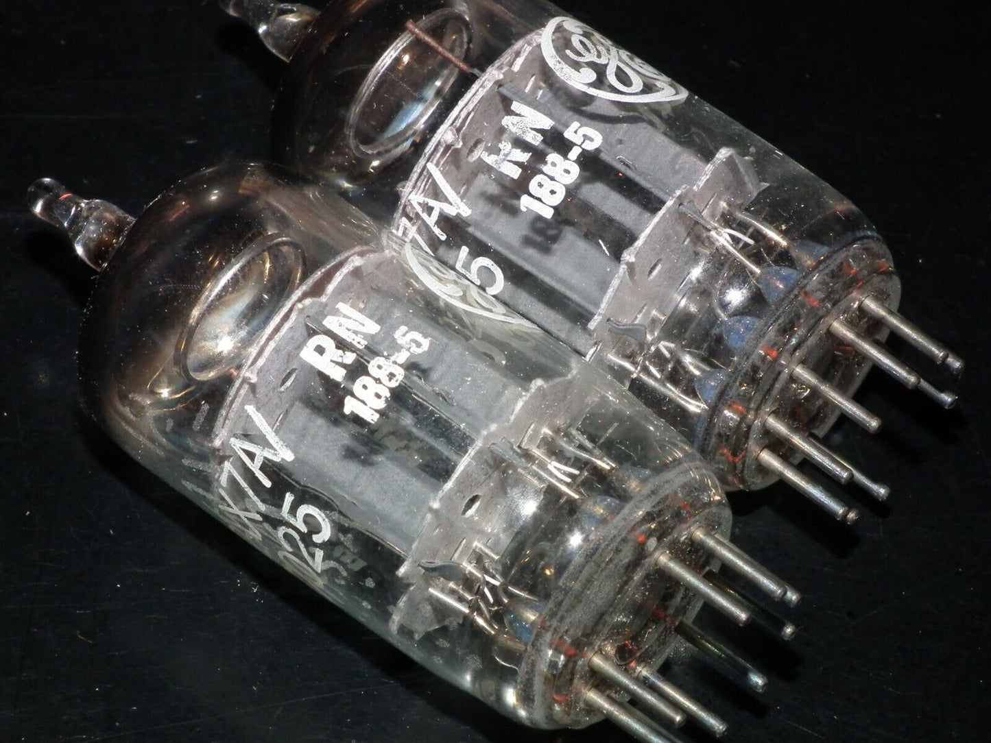 12AX7A General Electric GE 7025 NOS Matched Pair in original boxes, same codes