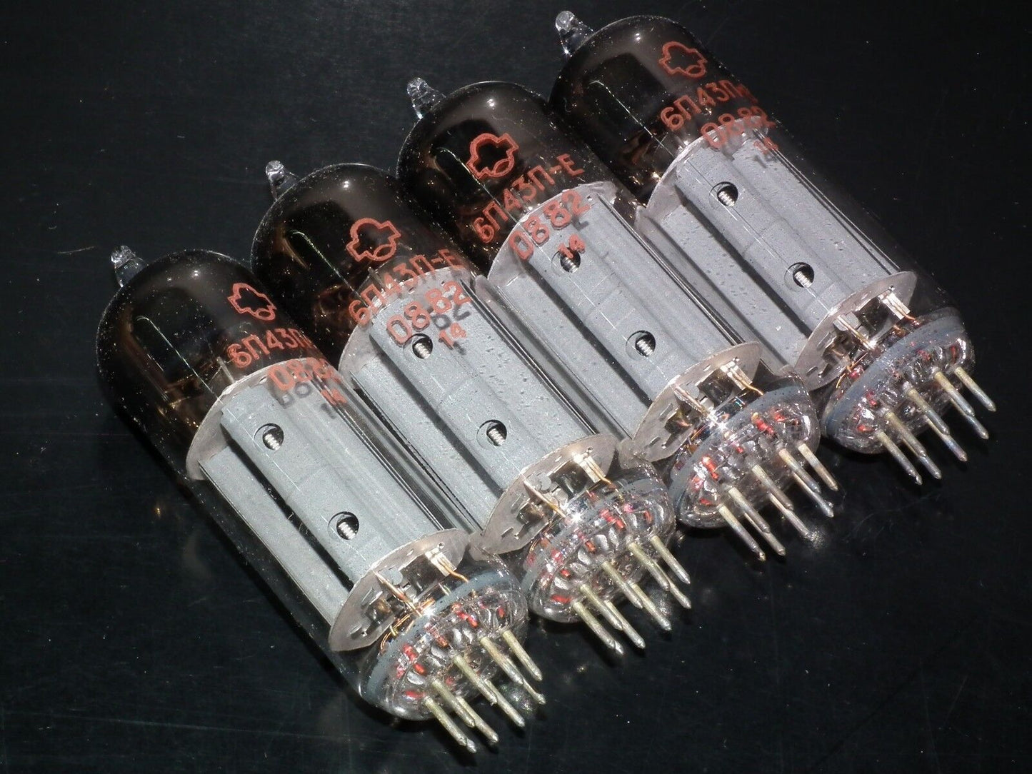 Platinum matched quad 6P43P-E Reflektor ( EL86 6CW5 ) NOS tube audio pentode