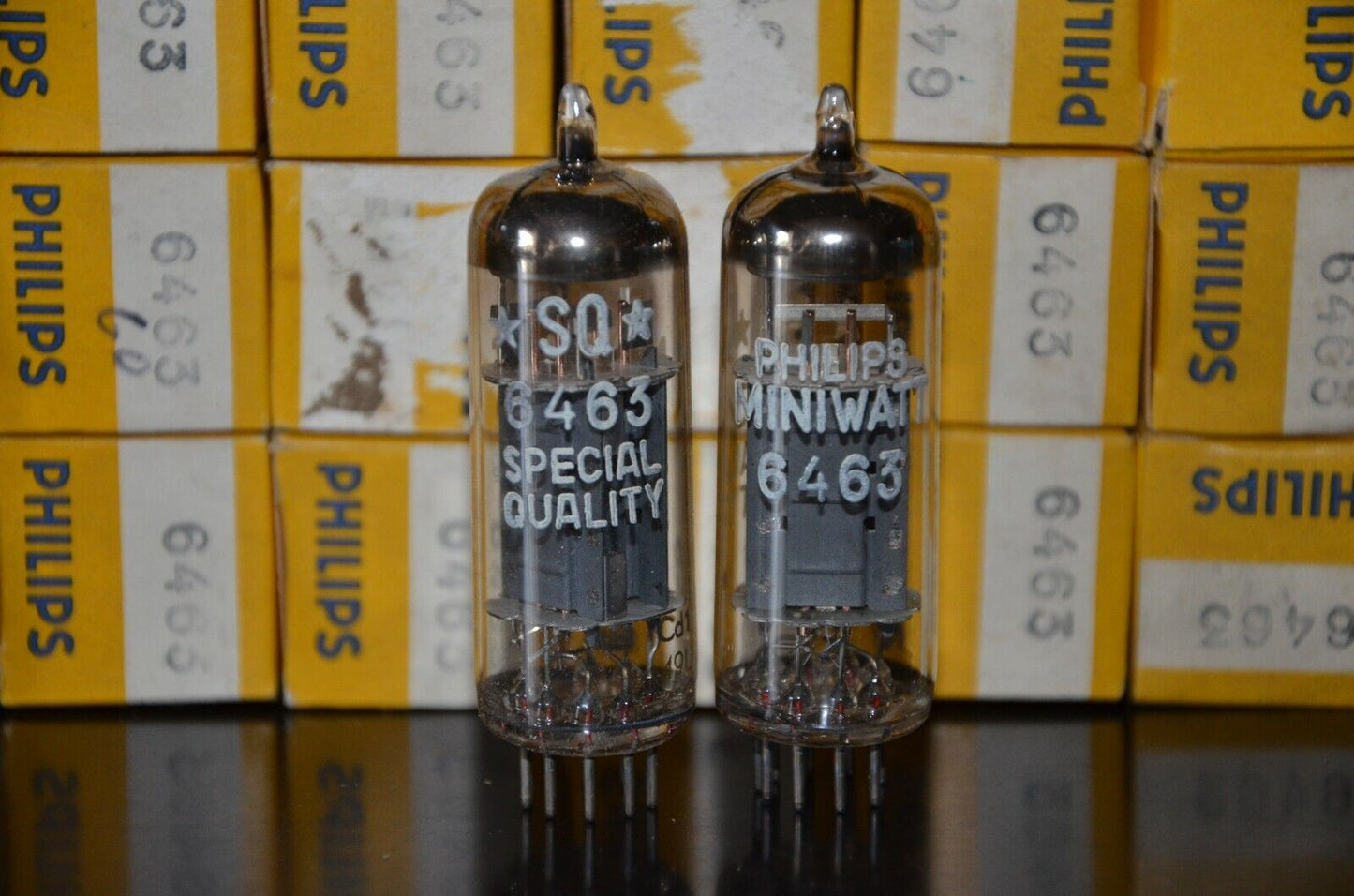 6463 Platinum Matched Pair Philips Heerlen Holland NOS NIB RARE WELDED PLATES SQ