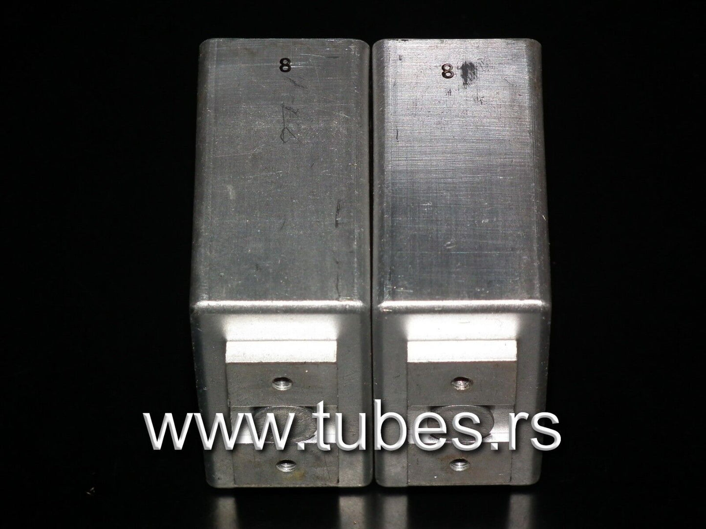 Two vintage Siemens PIO capacitors 8 uF / 250V Klangfilm tube audio West Germany