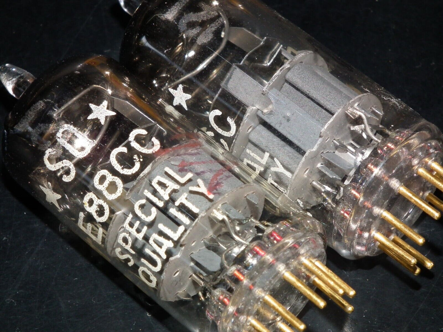 Matched Pair Philips E88CC 6922 (Rare Curved D Getter) Used tested NOS