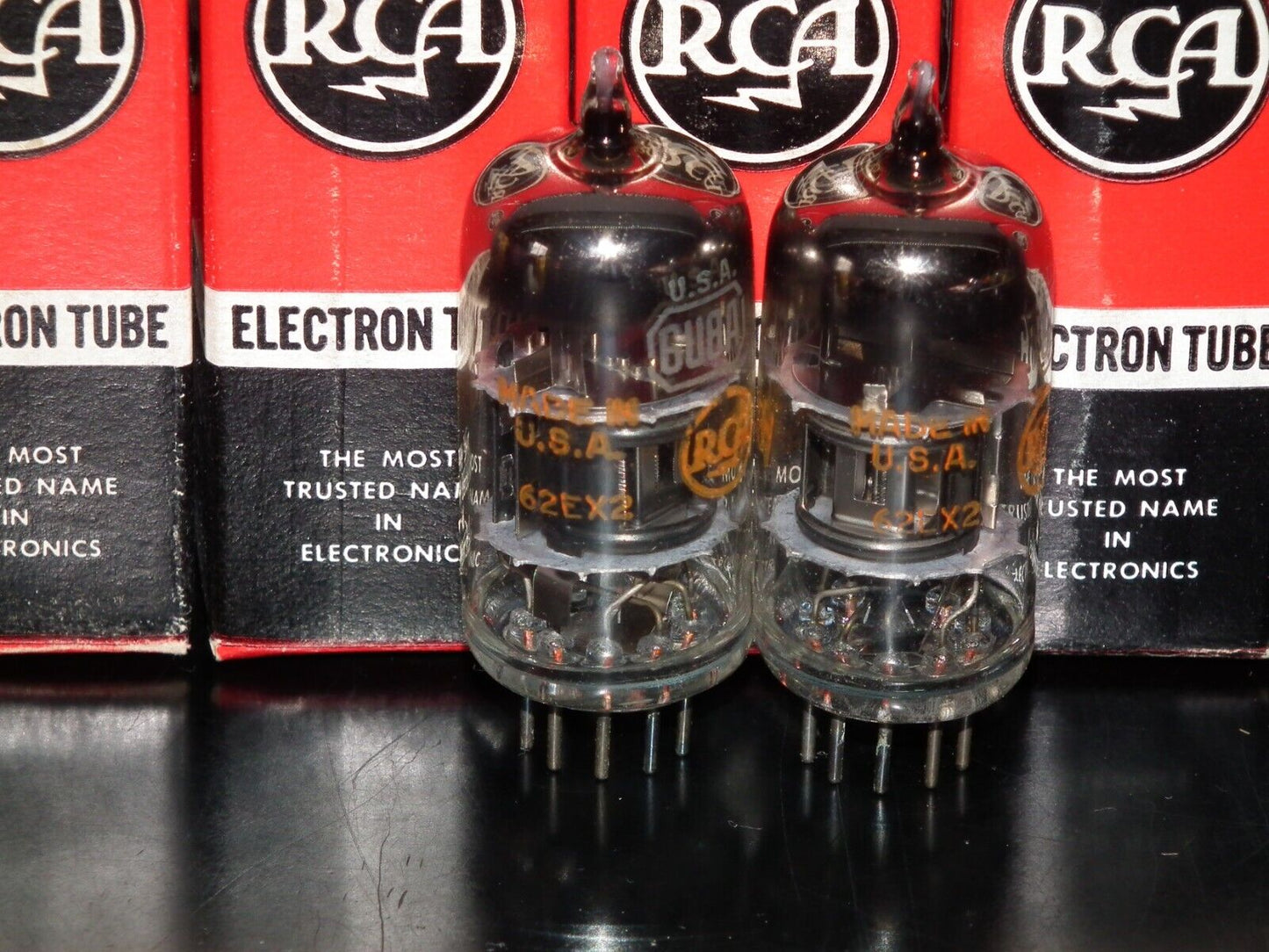 Platinum matched pair 6678 RCA 6U8A NOS NIB 6GH8A ECF82 6EA8 Black Anodes
